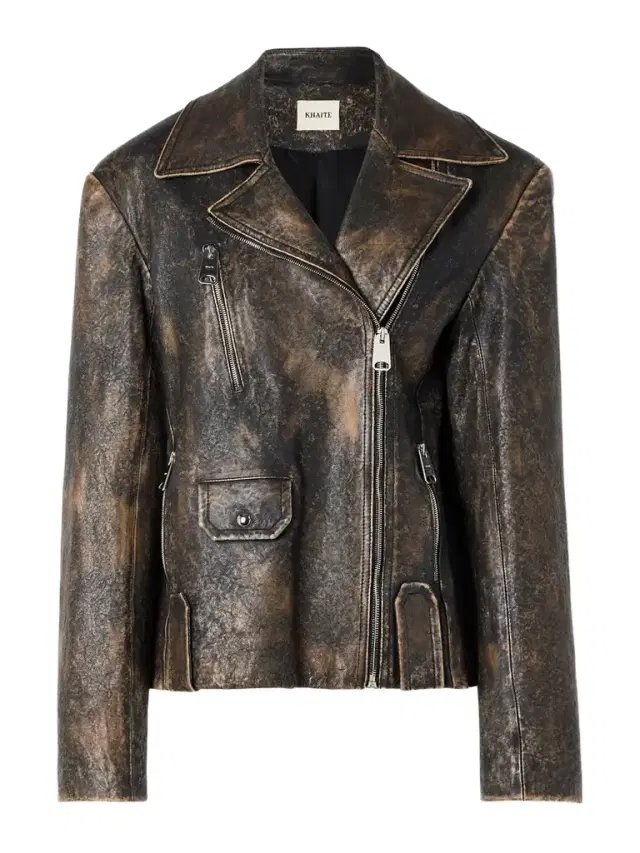 Catalina Distressed Leather Biker Jacket