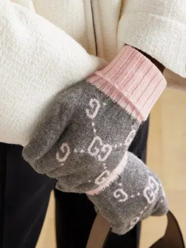 Gucci Jacquard-knit Cashmere Gloves | Thumbnail 2 Gucci Jacquard-knit Cashmere Gloves | Thumbnail 2