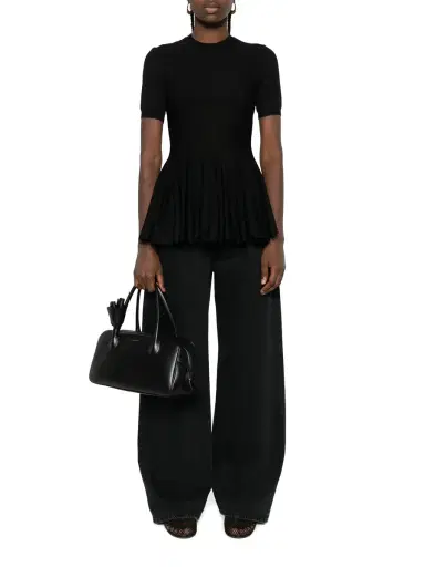 Alaïa Merino Wool Peplum Top | Thumbnail 2