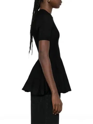 Alaïa Merino Wool Peplum Top | Thumbnail 3