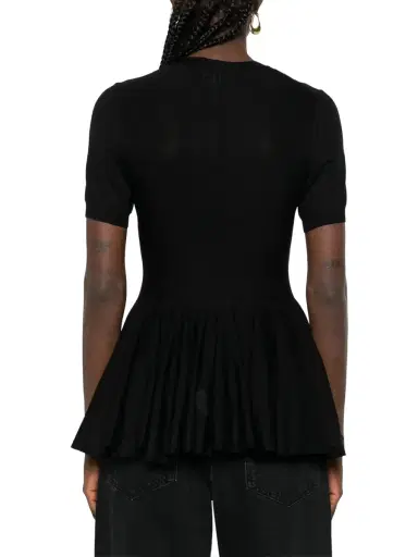 Alaïa Merino Wool Peplum Top | Thumbnail 4