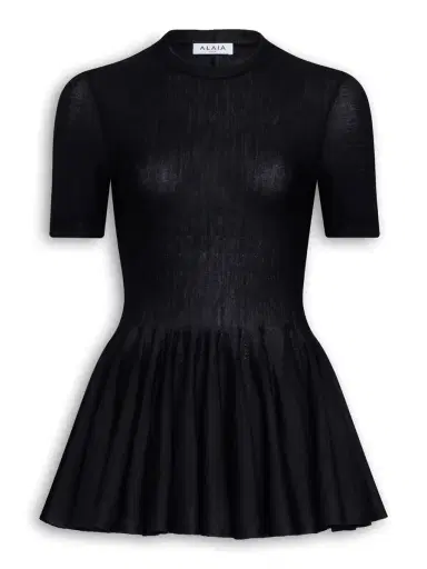 Alaïa Merino Wool Peplum Top | Thumbnail 1