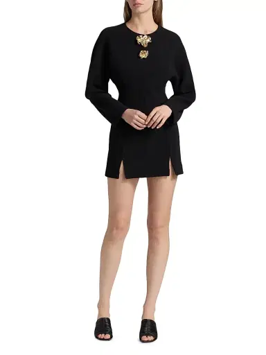 Acler Women's Brotton Floral-Detail Minidress - Black | Thumbnail 2