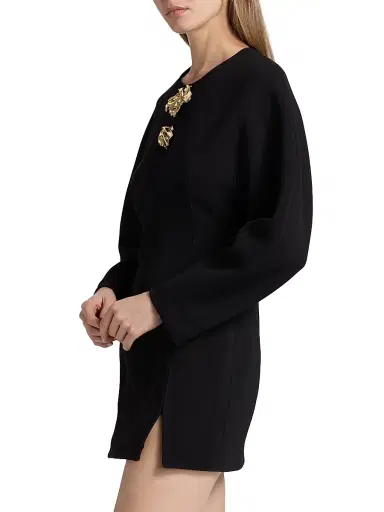 Acler Women's Brotton Floral-Detail Minidress - Black | Thumbnail 4
