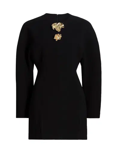Acler Women's Brotton Floral-Detail Minidress - Black | Thumbnail 1
