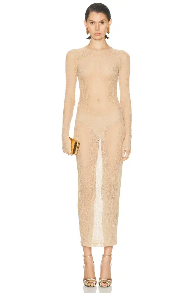 WARDROBE.NYC Lace Long Sleeve Dress