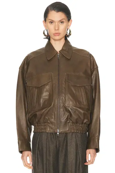 Staud Eugene Leather Jacket | Thumbnail 1