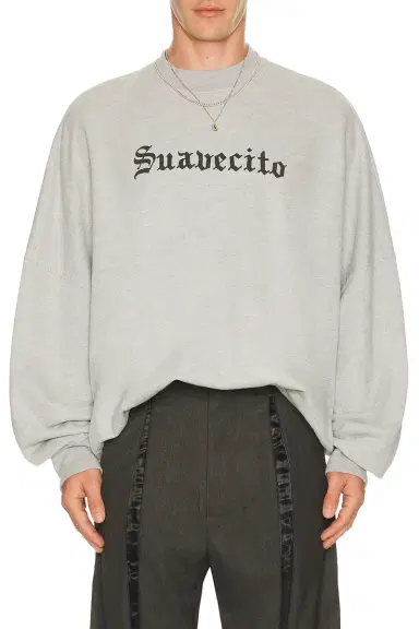 Willy Chavarria Suavacito Hooligan Crew Neck Sweatshirt | Thumbnail 3