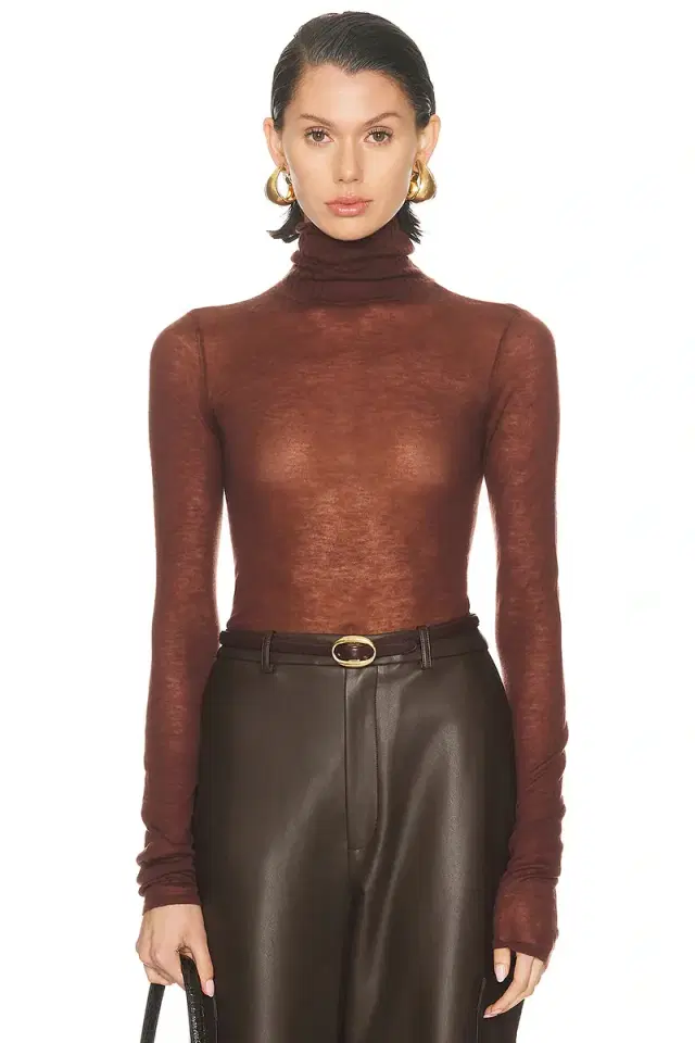 SPRWMN Long Sleeve Mock Neck Top