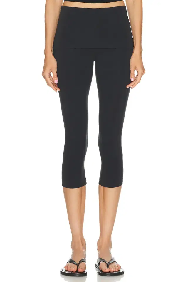 Cotton Jersey Foldover Capri Pant