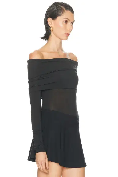 Skims Sheer Modal Off Shoulder Long Sleeve Top | Thumbnail 2