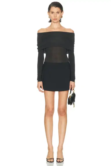 Skims Sheer Modal Off Shoulder Long Sleeve Top | Thumbnail 4