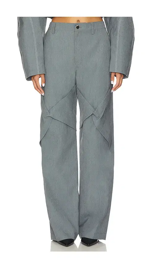 Kate Barton Draped Specialty Denim Trouser