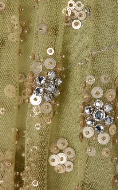 Cucculelli Shaheen Constellation Jade Tulle Maxi Dress - Green | Thumbnail 4