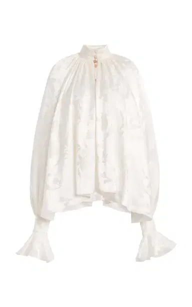 Cucculelli Shaheen Chantilly Silk Jacquard Top | Thumbnail 5