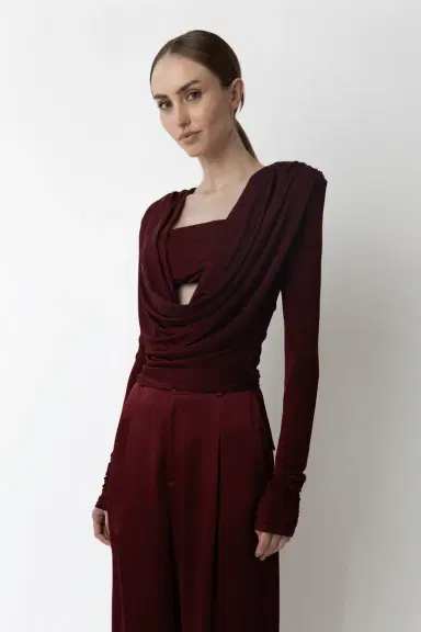 LAPOINTE Jersey Cowl Neck Bandeau Top | Thumbnail 3 LAPOINTE Jersey Cowl Neck Bandeau Top | Thumbnail 3