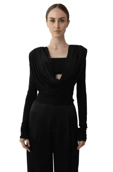 Lapointe Jersey Cowl Neck Bandeau Top | Thumbnail 1