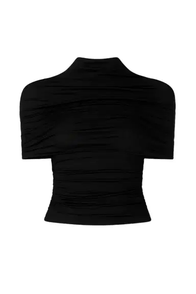 Lapointe Jersey Mock Neck Ruched Top | Thumbnail 1