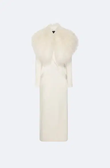 LAPOINTE Satin Double Breasted Coat With Shearling | Thumbnail 2