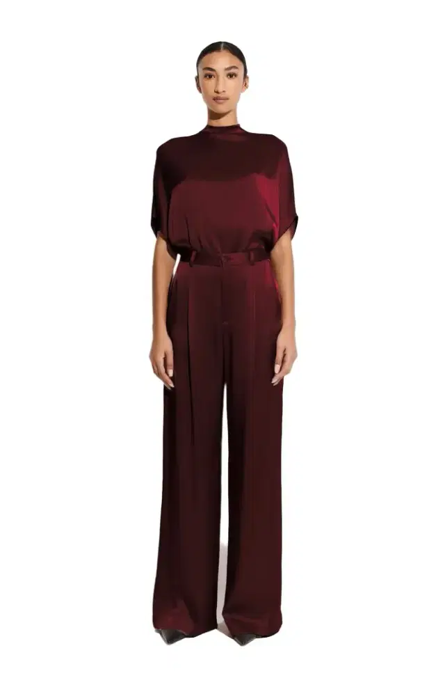 LAPOINTE Satin Relaxed Pleated Pant