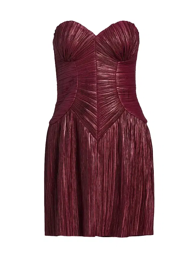 Women's Nella Pleated Bustier Minidress - Chianti
