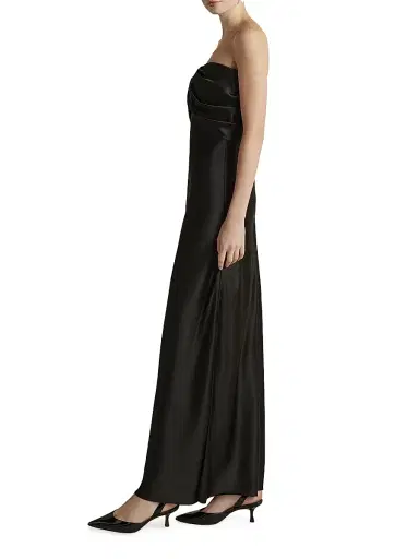 Marina Moscone Women's Satin Draped Bustier Dress - Garnet | Thumbnail 6 Marina Moscone Women's Satin Draped Bustier Dress - Garnet | Thumbnail 6