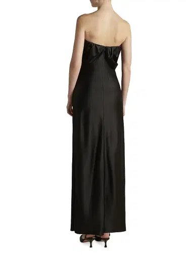 Marina Moscone Women's Satin Draped Bustier Dress - Garnet | Thumbnail 7 Marina Moscone Women's Satin Draped Bustier Dress - Garnet | Thumbnail 7