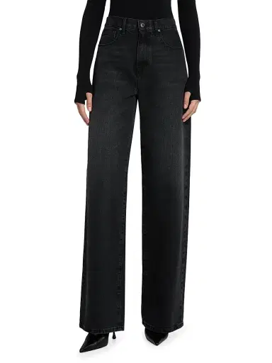 Brandon Maxwell Women's Callan Denim High-Rise Wide-Leg Jeans | Thumbnail 3 Brandon Maxwell Women's Callan Denim High-Rise Wide-Leg Jeans | Thumbnail 3