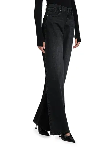 Brandon Maxwell Women's Callan Denim High-Rise Wide-Leg Jeans | Thumbnail 4 Brandon Maxwell Women's Callan Denim High-Rise Wide-Leg Jeans | Thumbnail 4