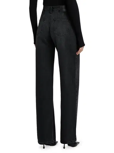 Brandon Maxwell Women's Callan Denim High-Rise Wide-Leg Jeans | Thumbnail 5 Brandon Maxwell Women's Callan Denim High-Rise Wide-Leg Jeans | Thumbnail 5