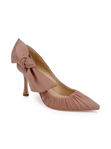 BADGLEY MISCHKA Women's Vanesa 85MM Pleated Satin Pumps | Thumbnail 2 BADGLEY MISCHKA Women's Vanesa 85MM Pleated Satin Pumps | Thumbnail 2