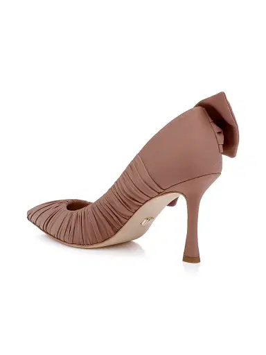 BADGLEY MISCHKA Women's Vanesa 85MM Pleated Satin Pumps | Thumbnail 3 BADGLEY MISCHKA Women's Vanesa 85MM Pleated Satin Pumps | Thumbnail 3