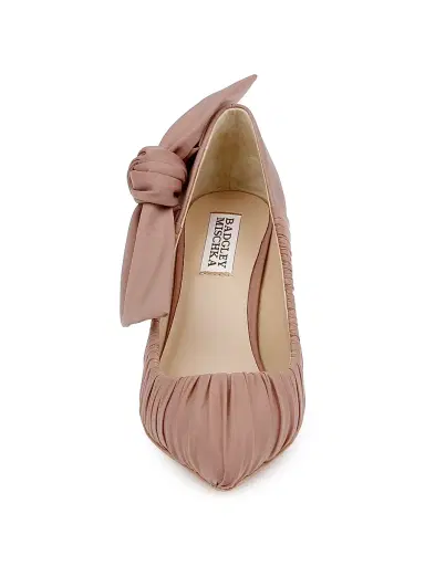 BADGLEY MISCHKA Women's Vanesa 85MM Pleated Satin Pumps | Thumbnail 4 BADGLEY MISCHKA Women's Vanesa 85MM Pleated Satin Pumps | Thumbnail 4