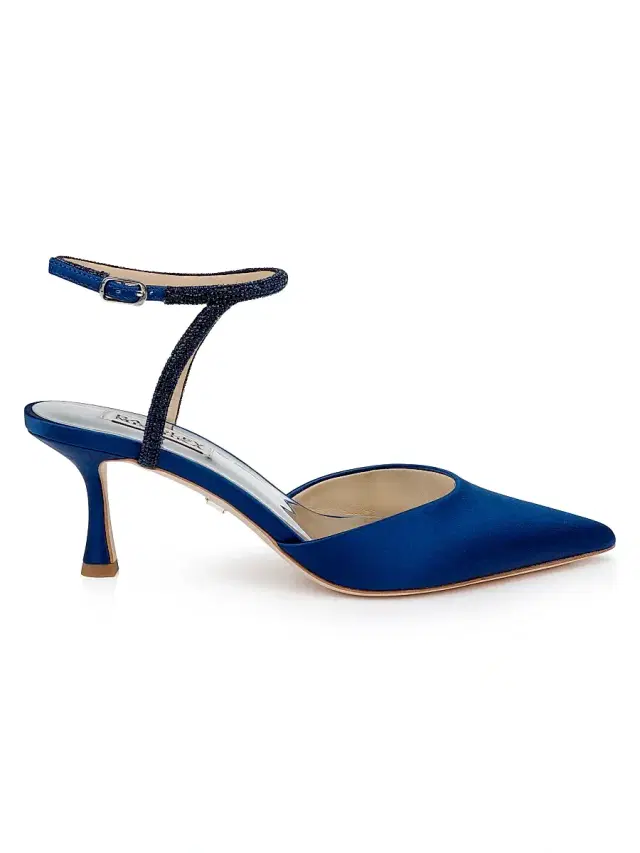 Badgley Mischka Women's Autumn 65MM Embellished Satin Pumps - Blue