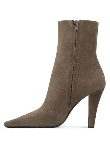 Saint Laurent Women's Jill Booties in Suede - Mickey | Thumbnail 3 Saint Laurent Women's Jill Booties in Suede - Mickey | Thumbnail 3