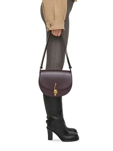 Burberry Women's Bridle Leather Crossbody Saddle Bag - Rubus | Thumbnail 2 Burberry Women's Bridle Leather Crossbody Saddle Bag - Rubus | Thumbnail 2