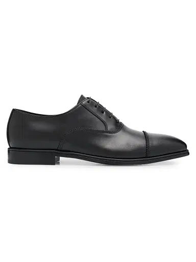 Ferragamo Men's Boston Doupont Leather Cap-Toe Brogue Oxfords - Nero - Size 10 | Thumbnail 1