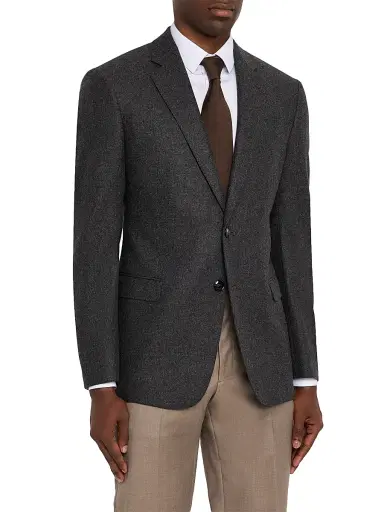 Giorgio Armani Men's Wool-Cashmere Soft Sport Coat - Grey Brown | Thumbnail 3 Giorgio Armani Men's Wool-Cashmere Soft Sport Coat - Grey Brown | Thumbnail 3
