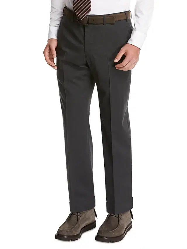 Men's Crease-Front Wool Trousers