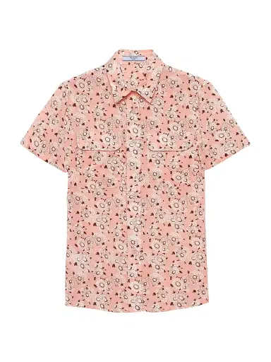 Prada Women's Floral Print Georgette Shirt - Pink | Thumbnail 1 Prada Women's Floral Print Georgette Shirt - Pink | Thumbnail 1