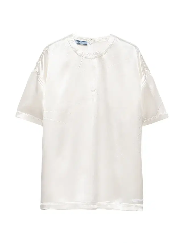 Women's Short Sleeved Satin Top - White Women's Short Sleeved Satin Top - White