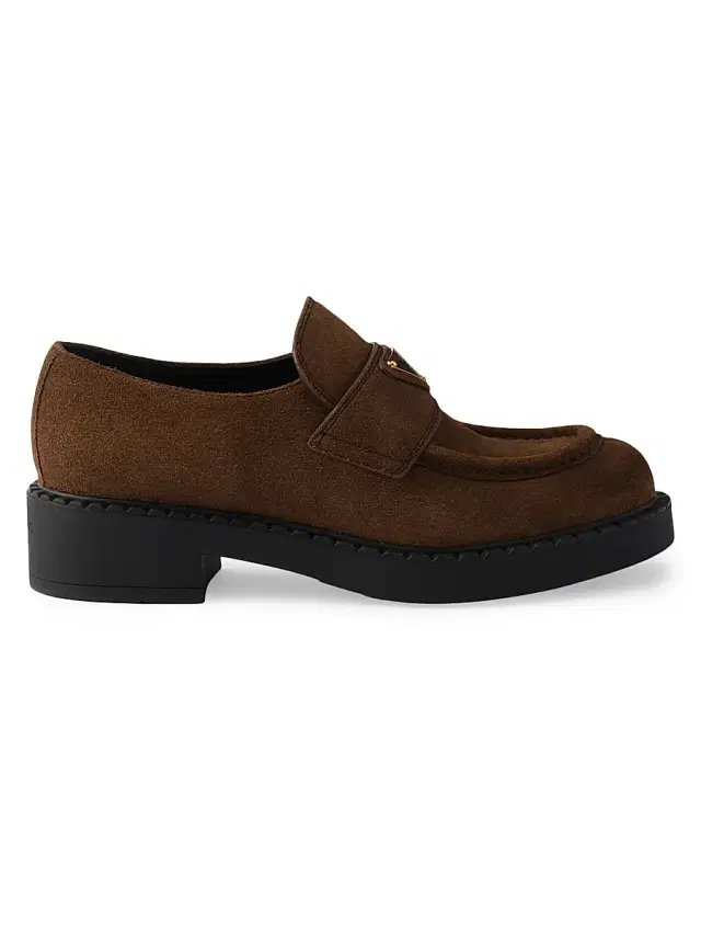 Prada Women's Suede Loafers - Brown