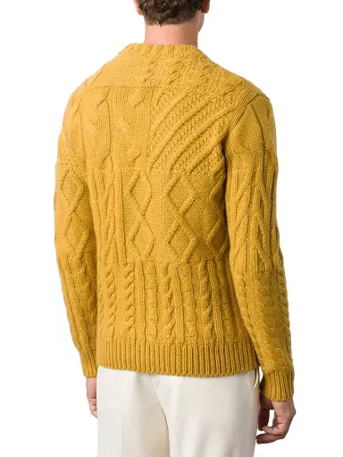 Stefano Ricci Men's Refined Crew Neck Sweater - Yellow - Size 50 | Thumbnail 3 Stefano Ricci Men's Refined Crew Neck Sweater - Yellow - Size 50 | Thumbnail 3