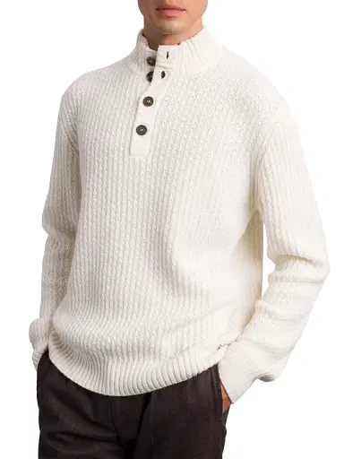 Stefano Ricci Men's Essential Mockneck Sweater - White - Size 42 | Thumbnail 2