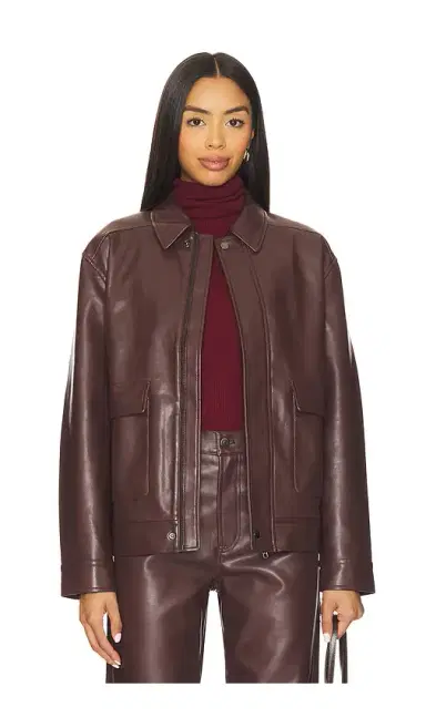 Pistola Valerie Faux Leather Bomber Jacket | Thumbnail 2