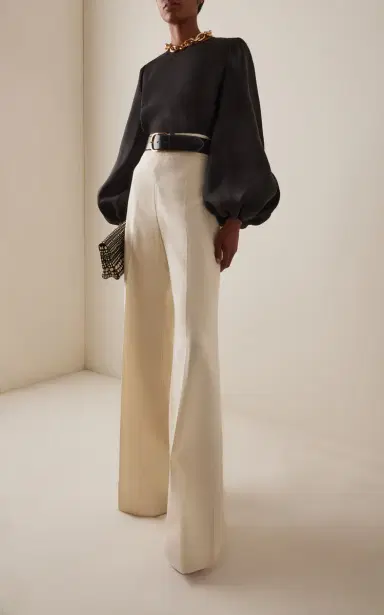 Carolina Herrera Wool Wide-Leg Pants | Thumbnail 2 Carolina Herrera Wool Wide-Leg Pants | Thumbnail 2