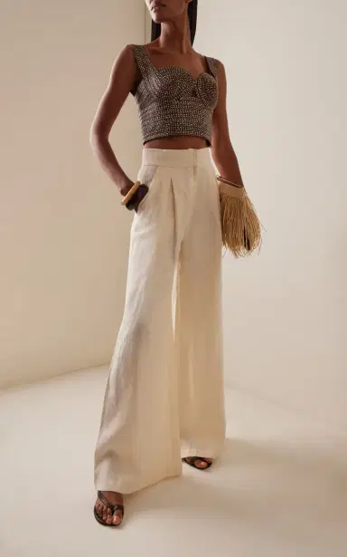 Andres Otalora Desperte Pleated Linen Wide-Leg Pants | Thumbnail 2 Andres Otalora Desperte Pleated Linen Wide-Leg Pants | Thumbnail 2
