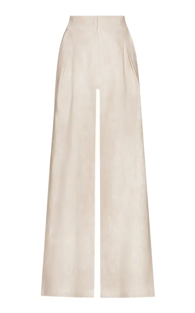 Desperte Pleated Linen Wide-Leg Pants