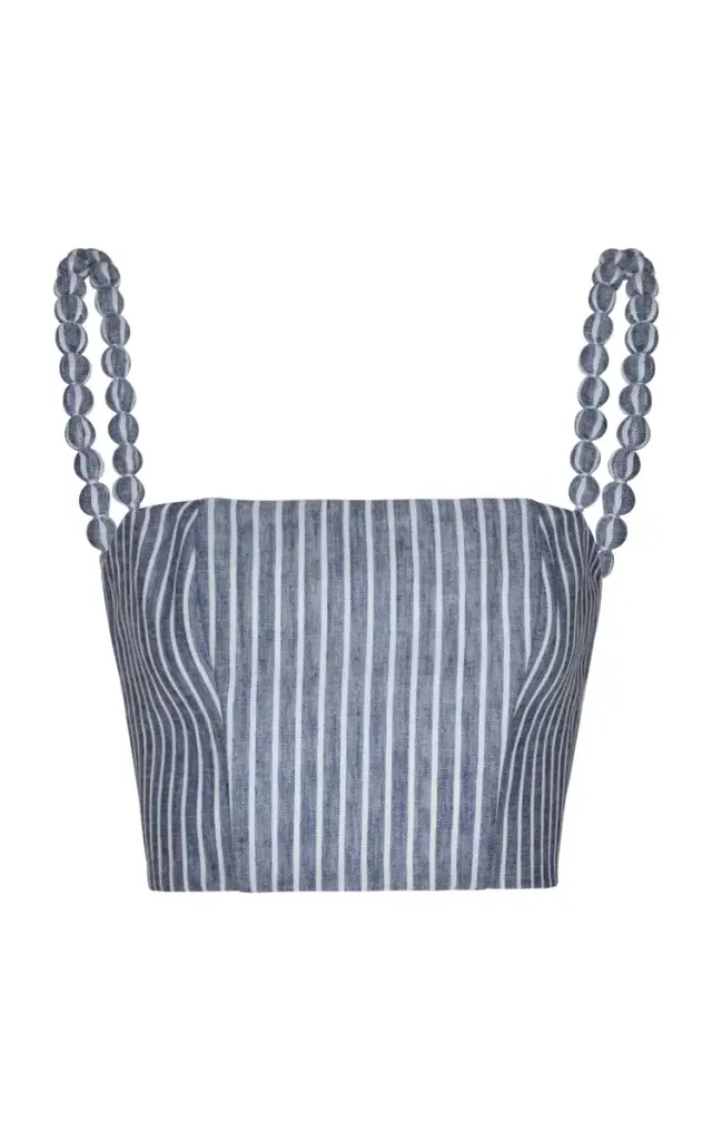 ANDRES OTALORA Esperame Striped Cropped Top