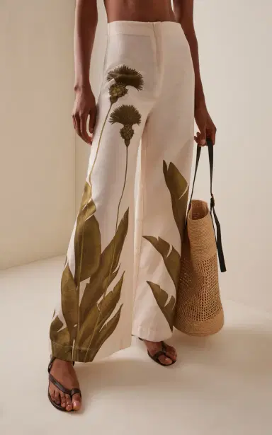 Andres Otalora Ritmica Printed Linen Wide-Leg Pants | Thumbnail 3